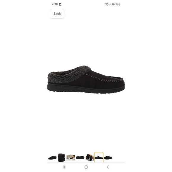 New 9-10 Dearfoams Memory Foam Black Grey Slip On Slippers House Shoes NWT - Picture 6 of 11